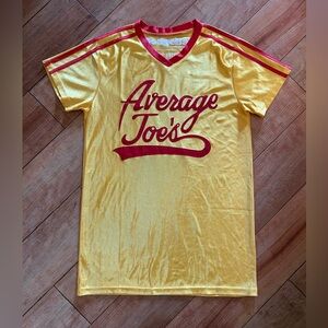 Official Dodgeball Apparel Average Joe's Yellow and Red Men's Short Sleeve Tee
